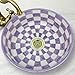 Handmade Countertop Ceramic Wash basin, Checkered Sink Bowl, Hand Painted Above Counter Vessel Sink for Cabinet, Farmhouse Bathroom Ceramic Basin & 2 gifts (16 Inch = 40 cm | Height: 5.5 Inch = 14 cm)