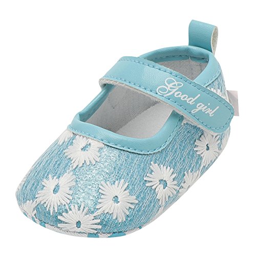 Beppter Baby Girls Boys Cotton Breathable Rubber Sole Non-Slip Sneakers First Walkers Shoes Anti-Slip Footwear Crib Shoes(Blue, 12~18 Month)
