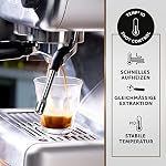 Breville Barista Max Siebträgermaschine | Espressomaschine/Kaffeemaschine mit integriertem Mahlwerk und Milchaufschäumer| 2,8-l-Wasserbehälter | Italienische Pumpe mit 15 Bar | Edelstahl [VCF126X] – Bild 3