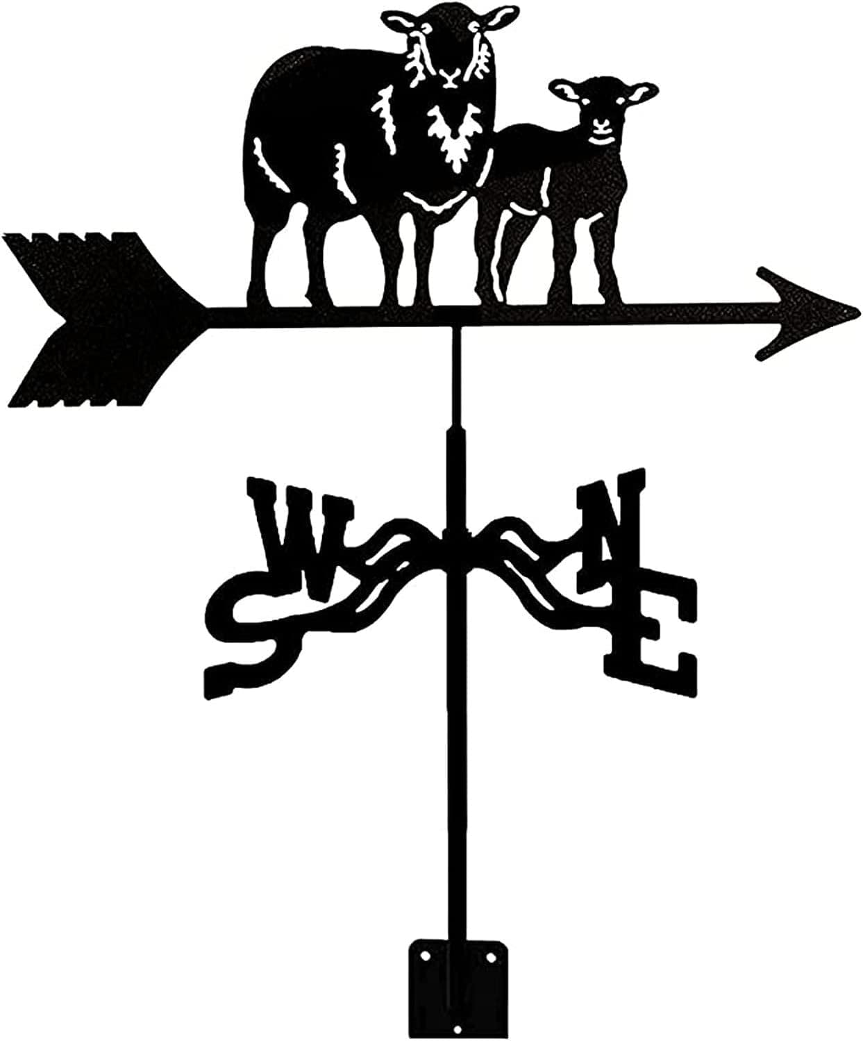 Klonwg Goat A Cattle, Horses And Sheep Weathervane Ornament Stainless Steel Weathervanes Animal Weathervane Wind Direction Indicator For Garden Patio Ornament