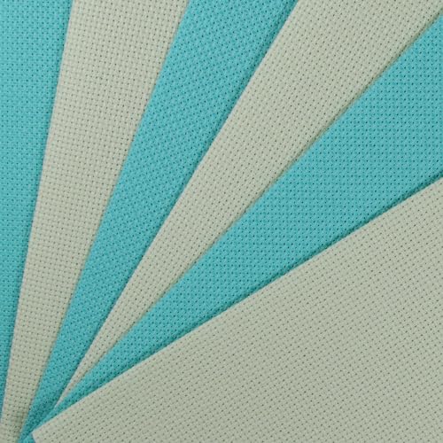 Image of KCS 6 pc of 12 inch x 18 inch(30cmx45cm) 14CT Counted Cotton Aida Cloth Cross Stitch Fabric (Light Green+Sea Green)