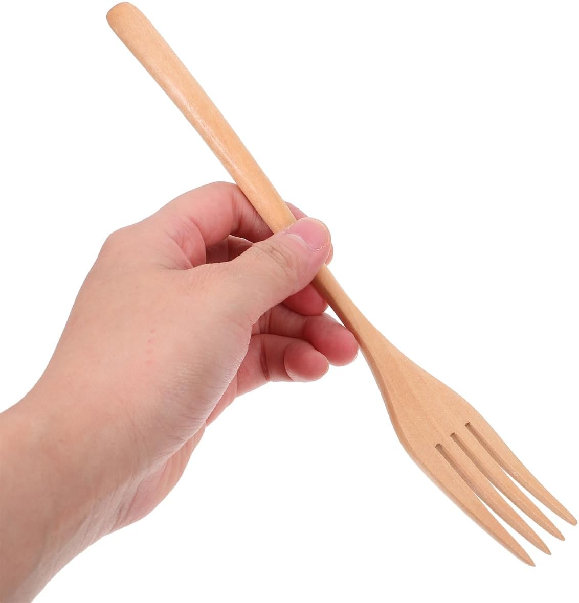 Wooden Forks 22.5cm Wooden Cutlery for Eating Reusable Tasting Fork for Salad, Spaghetti, Grill, Fruit,Noodles Cooking Serving Utensil