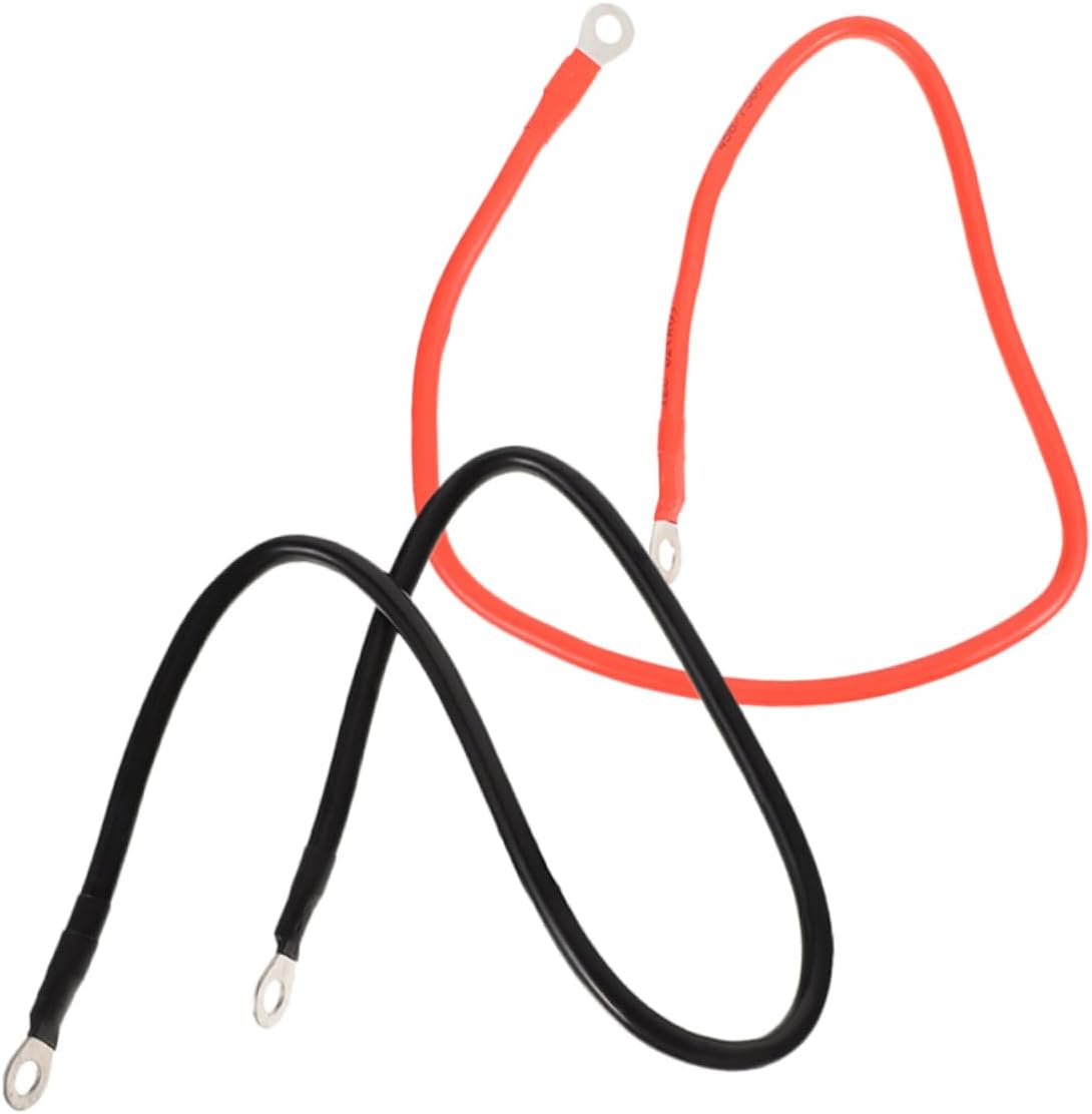 Automotive Battery Inverter Cables 1 Pair Black Red for Car Solar RV Marine Motorcycle with Ring Terminals