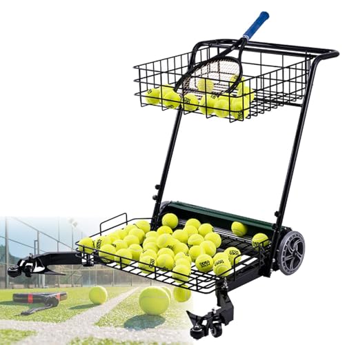 Carrello per recuperare le palline da tennis, raccogli-palline, per raccogliere efficacemente le palline, contiene fino a 290 palline, ideale per campi da tennis