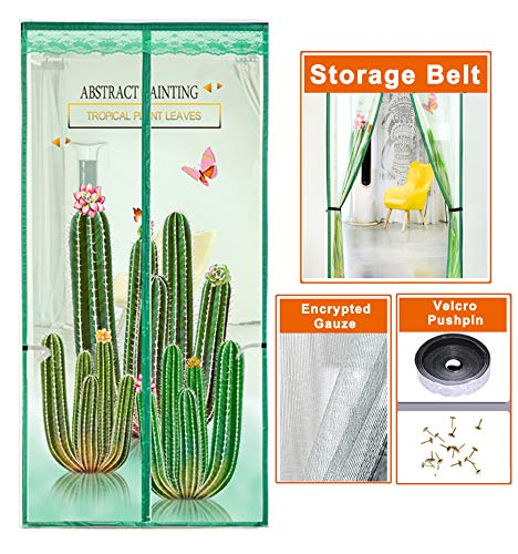 Preisvergleich Produktbild Nobuddy Magnetvorhang zum Insektenschutz, Magnetischer Fliegengitter für Balkontür, Kellertür, Terrassentür,Durch kinderleichte Klebemontage / Grün / 95 * 210CM