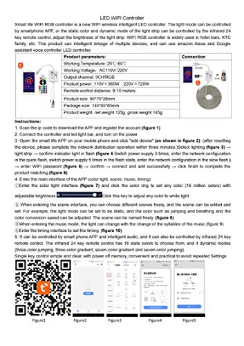 Xunata 15 m luce al neon WiFi RGB con telecomando
