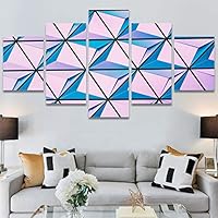 SIGNWIN 5 Panel Canvas Wall Art Modern Art Abstract Closeup Cool Line Minimalism Minimalist Multicolor for Home Decorations Ready to Hang - 60
