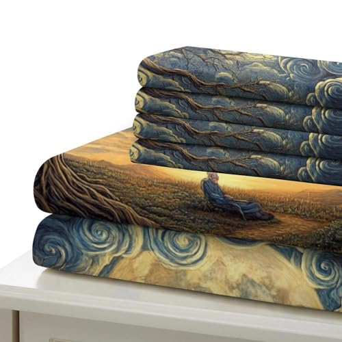 Housse de couette 200x200 arbre mystique 3D résistante pour lit double