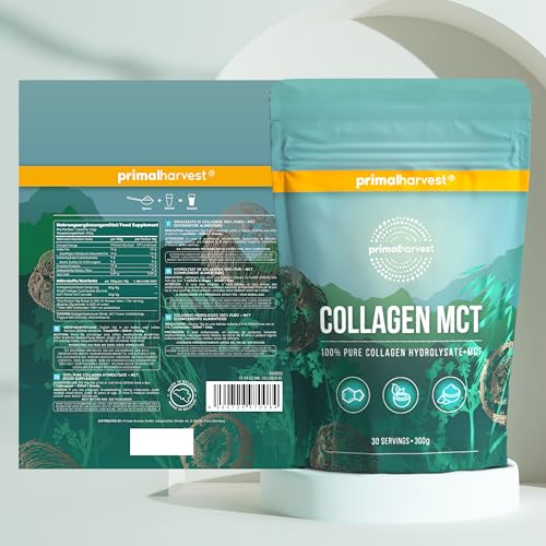MCT Collagen Pulver von Primal Harvest - Bioaktives Premium Collagen Complex, nachhaltige Grasfütterung, Kollagen Hydrolysat, Geschmacksneutral, optimale Löslichkeit 5