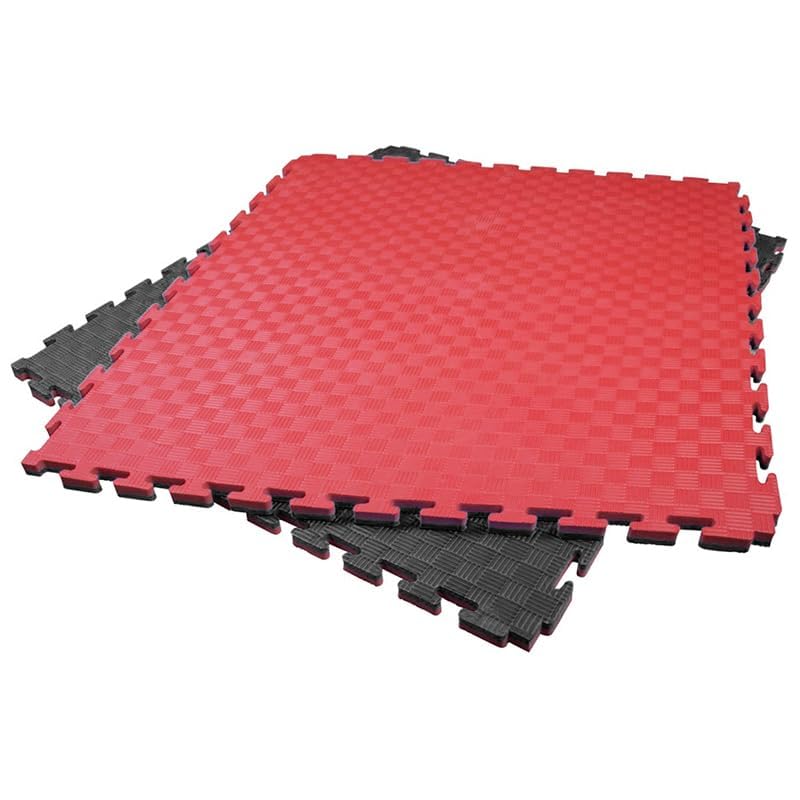Artatami® Tatami Puzzle 1x1x40 mm Rojo - Negro【1 Unidad】 Profesional Alta Densidad EVA – Tatami 4 cm para Judo, BJJ, MMA y Lucha – Suelo Artes Marciales Antideslizante Premium