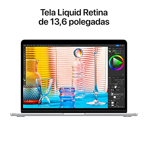 Apple notebook MacBook Air de 13 polegadas: Chip M2 da Apple com CPU de oito nĂșcleos e GPU de dez nĂșcleos, de 512 GB SSD - Prateado 5 51uWCmrTOHL