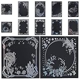 Abaodam 20 Bögen Scrapbooking Aufkleber aus Pet Schwarz Glitzer Sticker für Handkonto Dekoration und Selbstgemacht Bastelbedarf für Tagebücher und Geschenkverpackungen