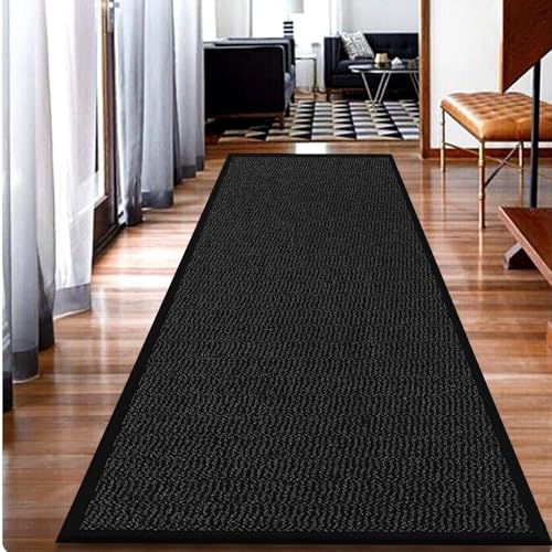 Nonslip Rubber Door Mat for Bath, Kitchen Entrance Front or Back Door Mat - Water Absorbent Dirt Trapper Runner Rug Machine Washable Floor Mat - 90 x 150cm, Black Nonslip Rubber Door Mat for Bath, Kitchen Entrance Front or Back Door Mat - Water Absorbent Dirt Trapper Runner Rug Machine Washable Floor Mat - 90 x 150cm, Black