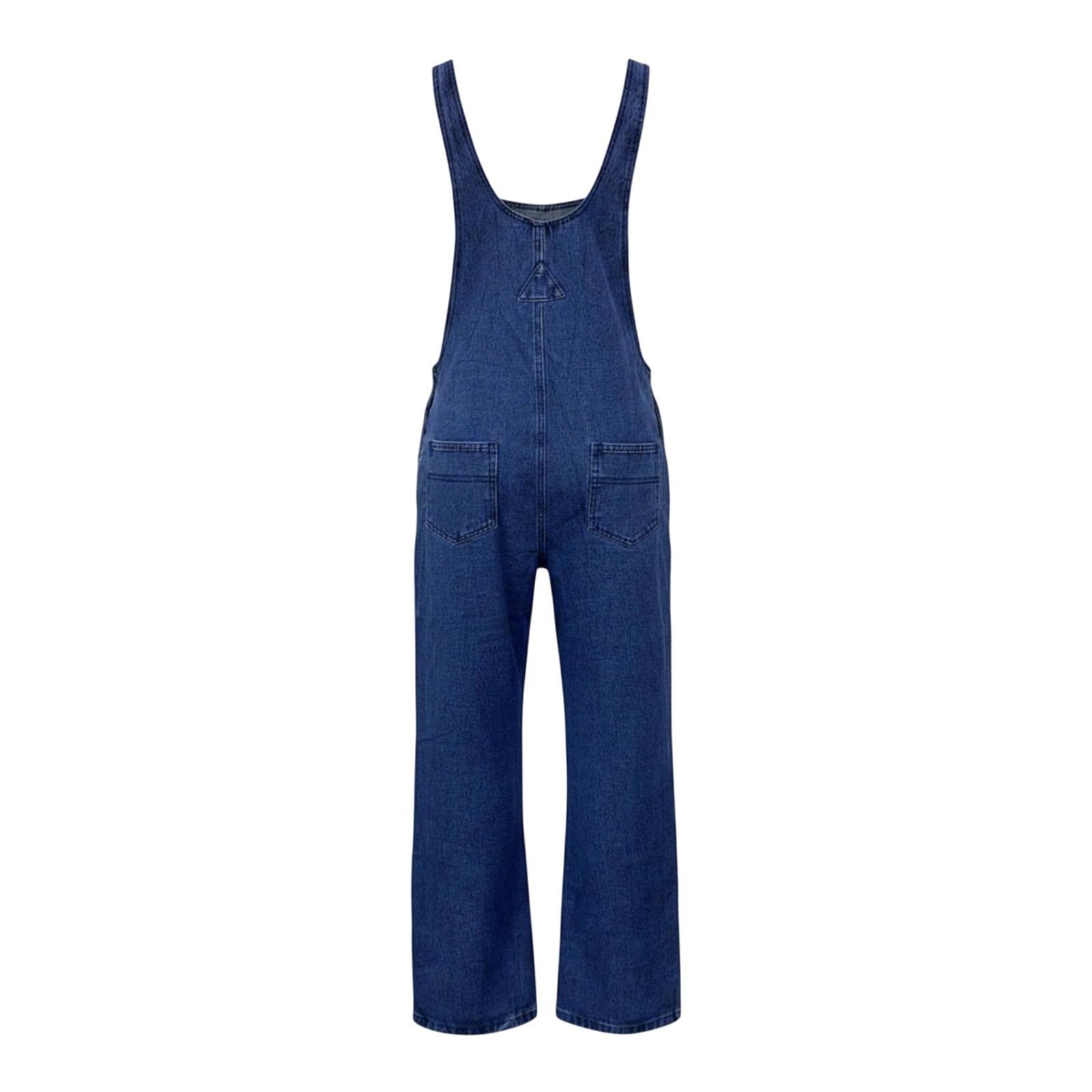 Pantalones de peto para mujer Jeans con tirantes ajustables y bolsillos, mono holgado para el tiempo libre sin mangas pantalones largos monos mono casual pelele bolsillos holgados vaqueros mono
