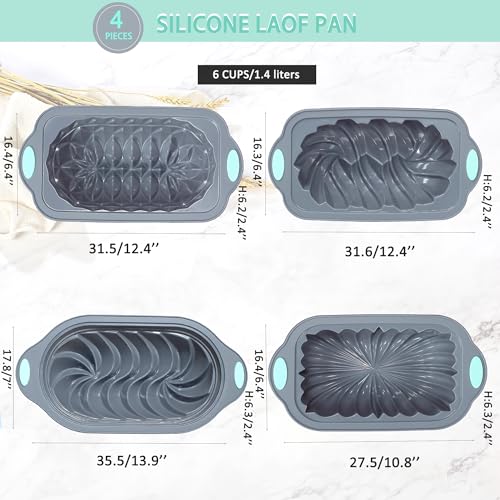 Tongjude 4 Piece Silicone Bread and Loaf Pan - Image 3
