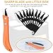 Syocsek 10pcs Club Hook Blade Knife with Handle, 3.4 Inch Double-end Golf Grip Removal Tool Kit with Plastic Box, DIY Hook Blades for Regripping Golf Club Mountain Bike Grip Baling Twine Black Orange