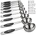 Magnetic Measuring Spoons Set of 9 Stainless Steel Stackable Measuring Spoons Heavy Duty Nesting Teaspoons Tablespoons for Measuring Dry and Liquid Ingredients