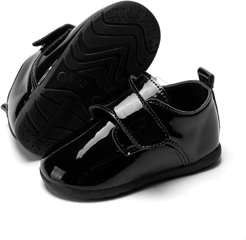 Meckior Mocasines clásicos de piel sintética para bebés, niños y niñas, zapatos de vestir Oxford para primeros pasos, zapatos planos para cuna
