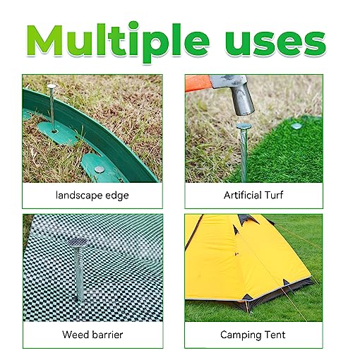 EISENSP 6.3-Inch Galvanized Heavy-Duty Landscape Stakes, (150-PACK) Spiral Metal Turf Spikes for Artificial Grass, Paver Edging, Weed Barrier, Securing Fences and More - Image 4