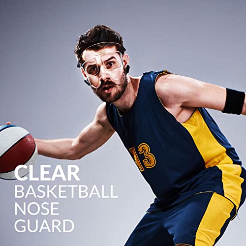 2 Pieces Nose Guard For Broken Nose Adjustable Basketball Face Mask Clear Sports Face Shield Covering Nose Protection From Impact Injuries For Men Women Adult #TOP3