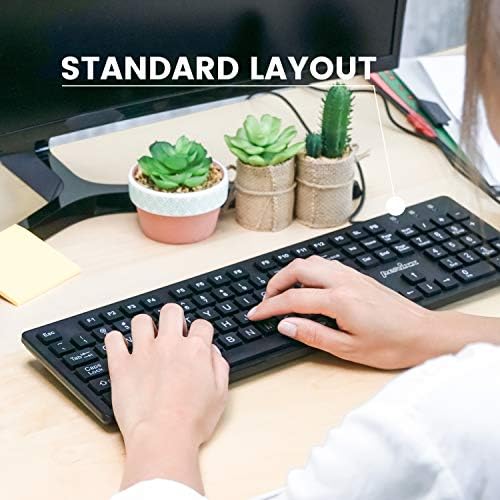Perixx Periboard-117 Wired USB Large Font Keyboard, Big Letter Chiclet Keys Full Size Keyboard, Black, UK Layout