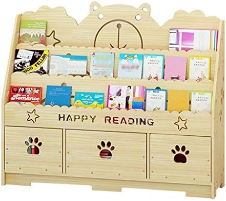 LLRYN Kids Birch Hardwood Double-Sided Book Display Stand for Kids, Shelves, Natural (Size : 100cm)