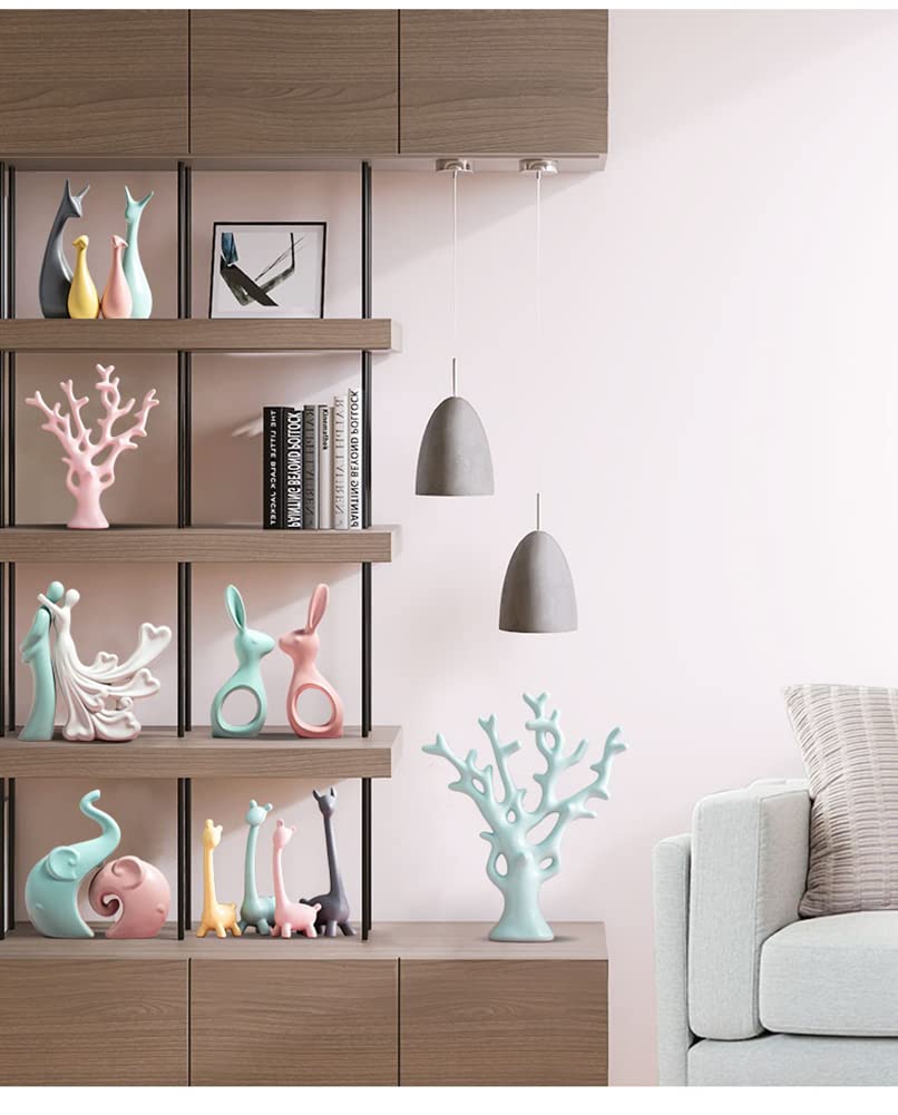 Elefanten Skulpturen Set - 4 Stück Keramik Figuren In Modernem Design