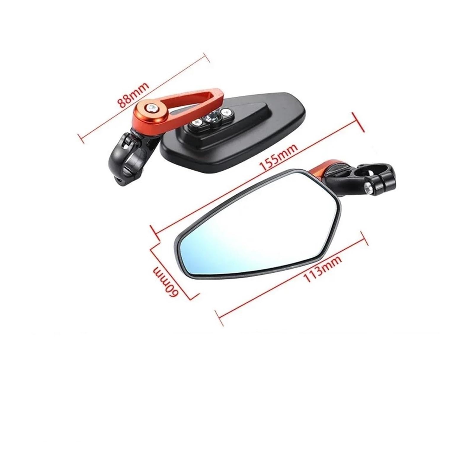 składane lusterka wsteczne Do Z800 Ex650 Do Vulcan 900 Er5 Do Kle 500 Do Vulcan 800 Do 300 Lusterko motocyklowe 22 mm Lusterka boczne na kierownicę(1)
