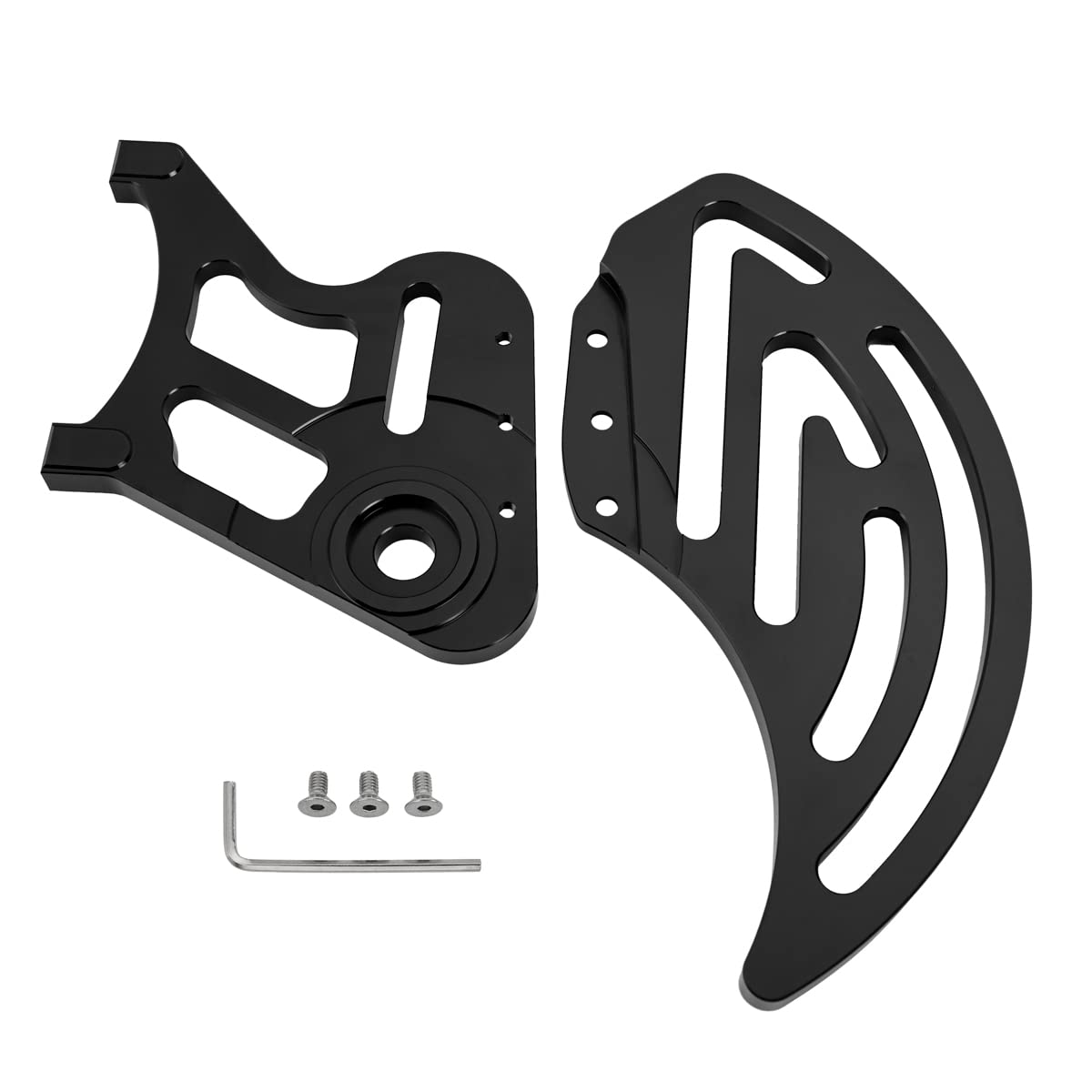 Billet Aluminium CNC 6061 Kettenradschutzabdeckung Hinterer Scheibenschutz Rotoradapter Bremssattelschutz für Sur-Ron MX und X Bike und für Segway X260 (Schwarz)