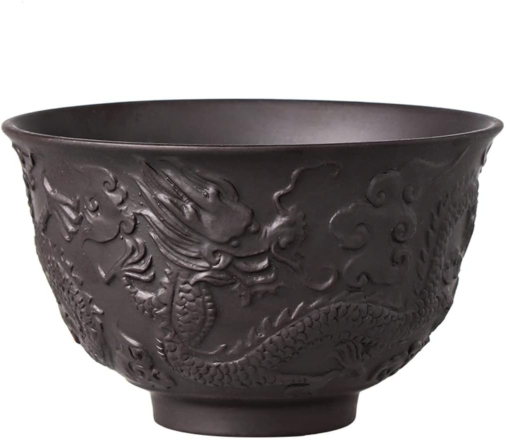 230ml Zisha Bowl Handmade Tea Set Chinese Dragon Pattern Ceramic Clay Kettle Gift Birthday Present Decorations