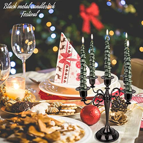 Black Candle Holders, Dedoot 5 Tapered Candle Holders Fits 3/4'' Taper Candles, Metal Candlestick Holder For Wedding, Party Decorative Centerpieces, Home Decor #TOP3