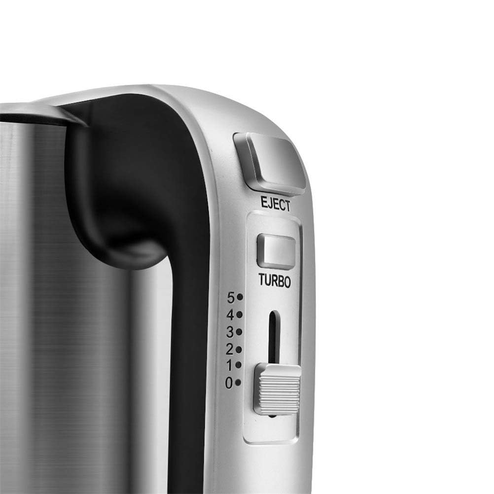 Batidora de Mano de Acero Inoxidable de 800 W, Batidora Eléctrica de 5 Velocidades Más Función Turbo, Batidora Batidora de Mano con 2 Ganchos Para Masa y 2 Batidores, Dos Varillas de 12 Alambres