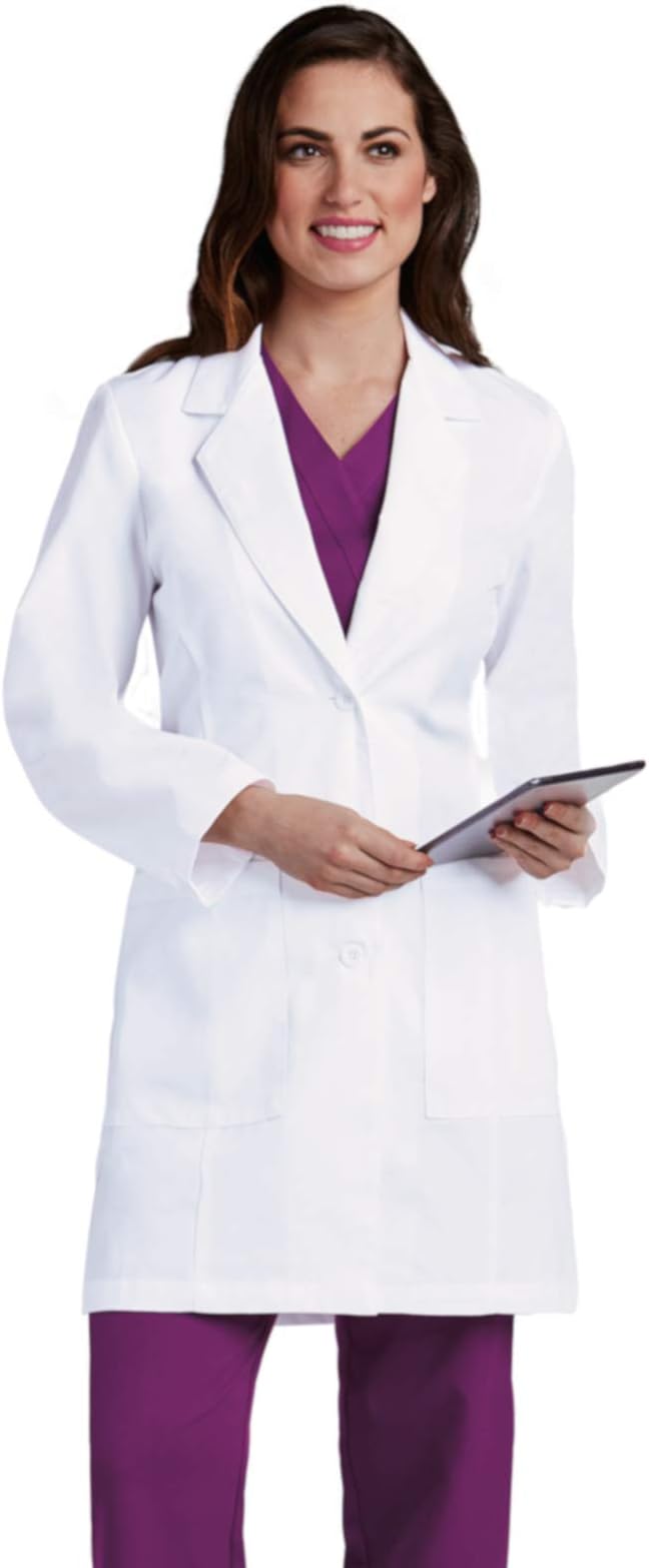 ICU by Barco Women's Junior Fit 34 Inch 5 Pocket Princess Seam Lab Coat