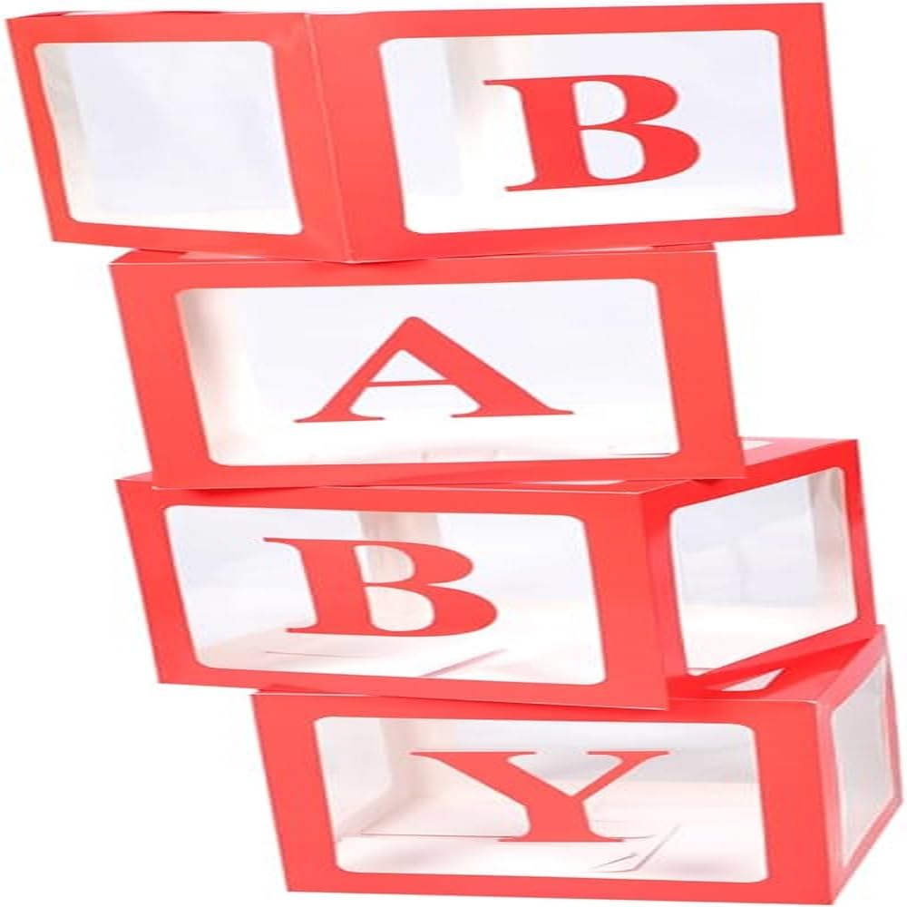 Party Crave "Everything For Baby's Party:4 Box, 25 Multicolor Pastel Balloons & 4 Cork Lights" |Decoration Item| Celebrate All Moments In Style-A Bundle Of Joy| Complete Baby Party Kit (Red)