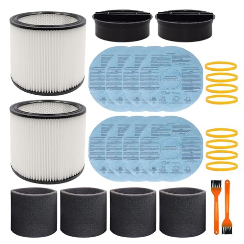 Filter Replacement 90304, 90107 dry filter, 90585 Foam Sleeve Fit for shopvac 90304, 90350, 90333, 90585, 903-04-00, 9030400,5 Gallon Up Wet Dry Vacuum Cleaners, 26 Pack