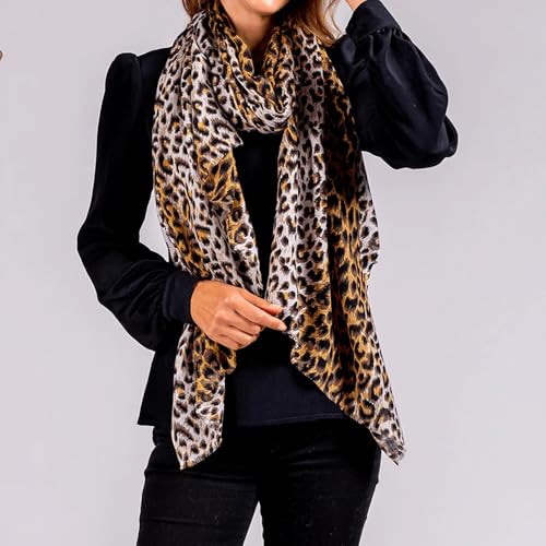 Women's Lightweight Cheetah Print Scarf - Fashion Animal Print Shawl Scarf For Fall Spring Summer Winter season Holiday Travel4