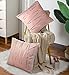 Hanrunsi Juego de Fundas de Cojín 40x40 Rosa de 2 40x40 con Líneas Doradas Fundas de Cojín de Terciopelo Funda de Almohada Suave Decorativa Cojines Cuadrados para Sofá Sala de Estar Dormitorio
