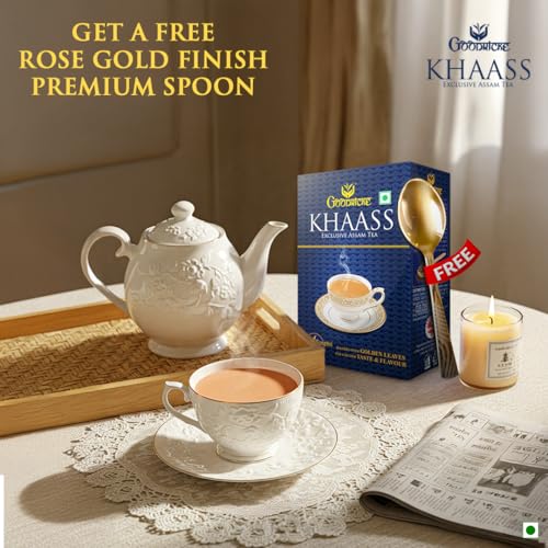 Image of Goodricke Khaass Assam Tea - 250gm (Pack of 1) with Free Spoon(Rose Gold Color) | Milk Tea with Rich Taste Flavor and Irresistable Aroma