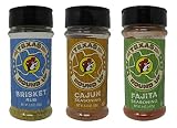 Buc-ee's Texas Round Up Seasoning Variety Set, Gluten Free: One Each of Brisket Rub (5.3 oz), Cajun