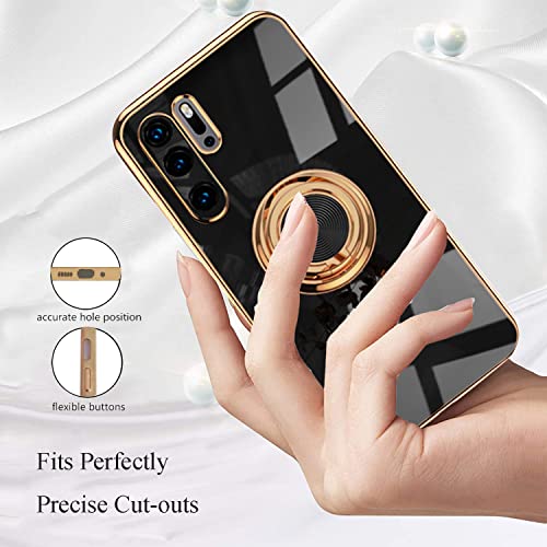 Coque Huawei P30 Pro silicone fine antichoc a support metal integre