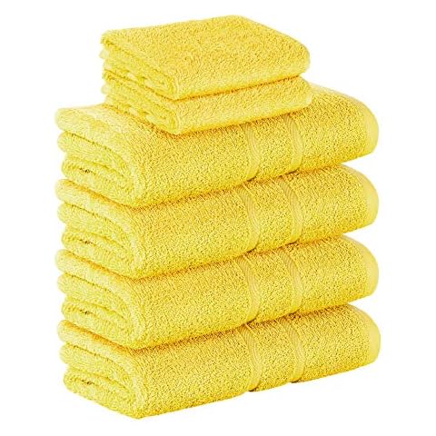 StickandShine 6 TLG. in gelb/Premium Frottee Set aus 100% Baumwolle Cover