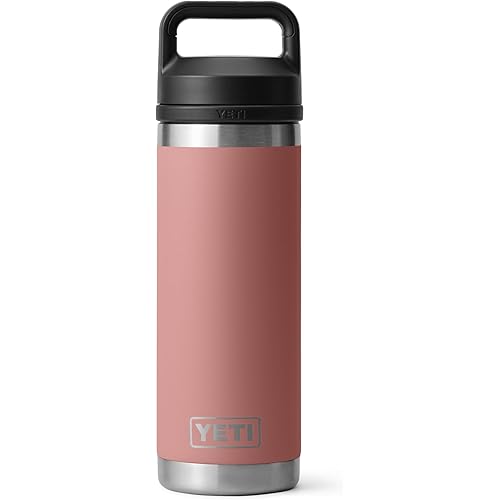 YETI Rambler 18 oz Bottle, Vacuum Insulated, Stainless Steel with Chug Cap, Sandstone Pink