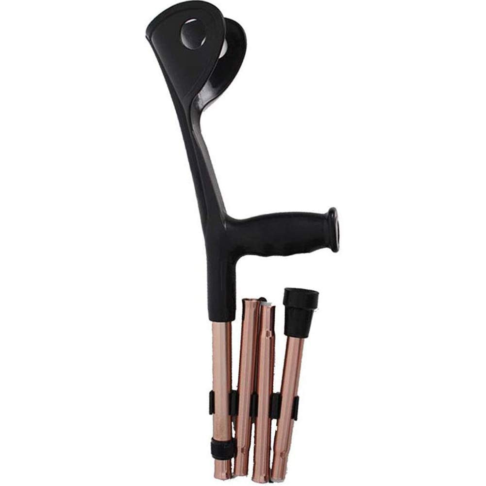 BJH 2pcs Muleta Codo Plegable, Aleación De Aluminio, Cuatro Pliegues, Codo, Antebrazo Muleta Codo Muletas Asistencia De Aluminio Ultraligero Plegable con Mango Cómodo, Bastón para Caminar HGCHH