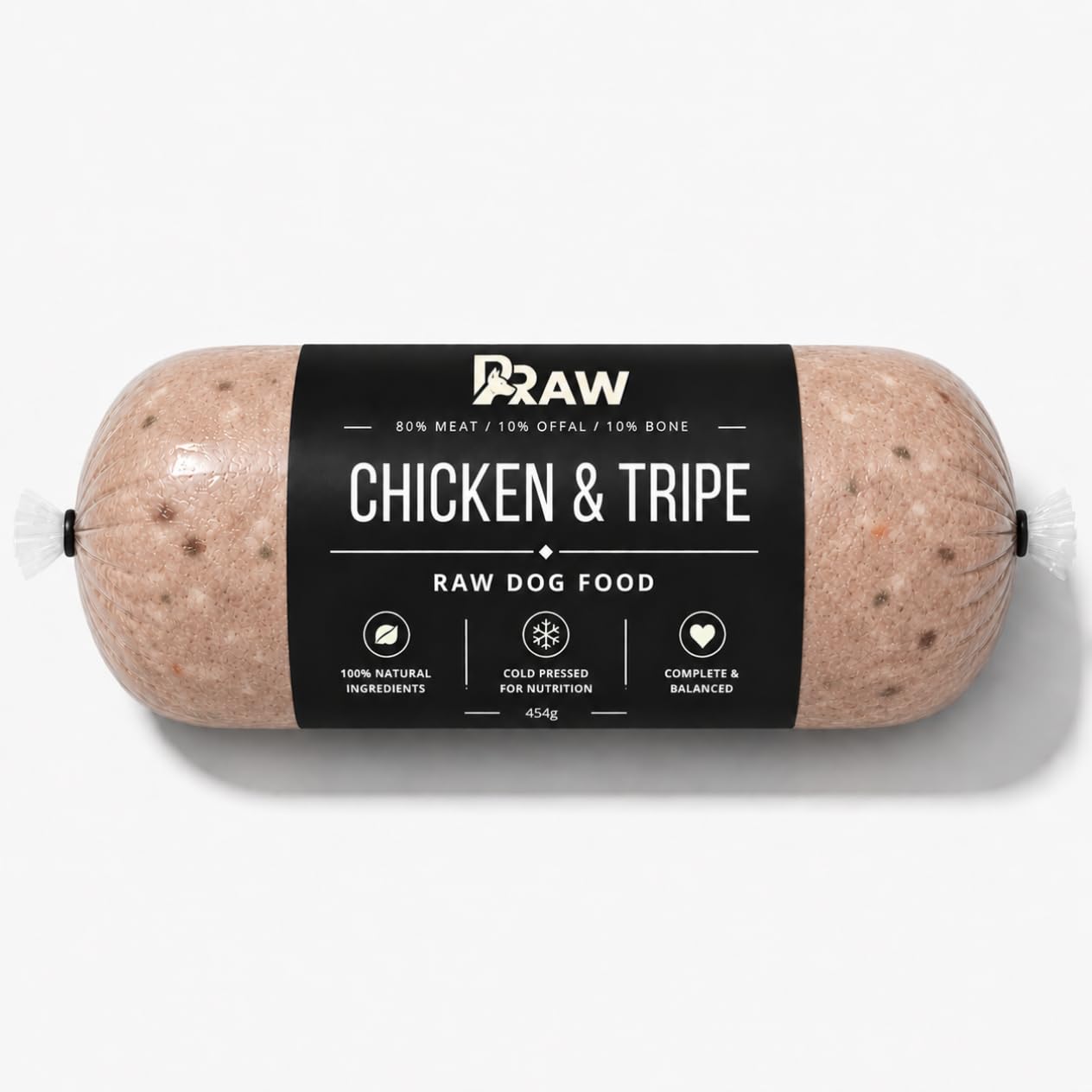 Prime Raw Mixed Frozen BARF Dog Food - 454g Rolls - Variety Flavours – Box of 10, 20, 30 Rolls - Premium Natural Barf Diet - High-Protein, Grain-Free & Nutrient-Rich (30, Chicken & Tripe)