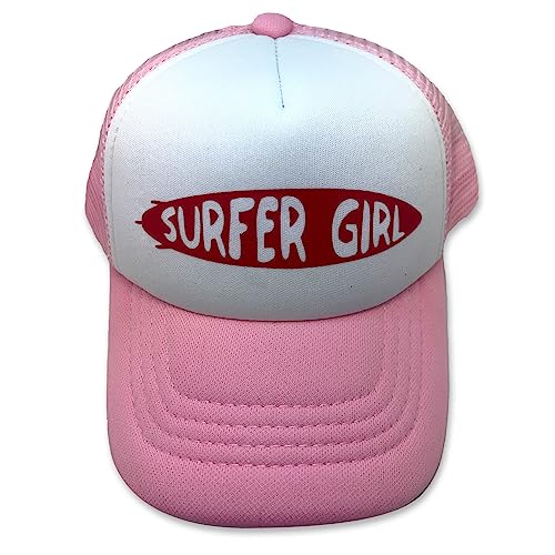 Sol Baby Surfer Girl Pink Adjustable Snapback Mesh Trucker Hat - Summer Beach Baseball Cap for Infants, Toddlers & Youths3