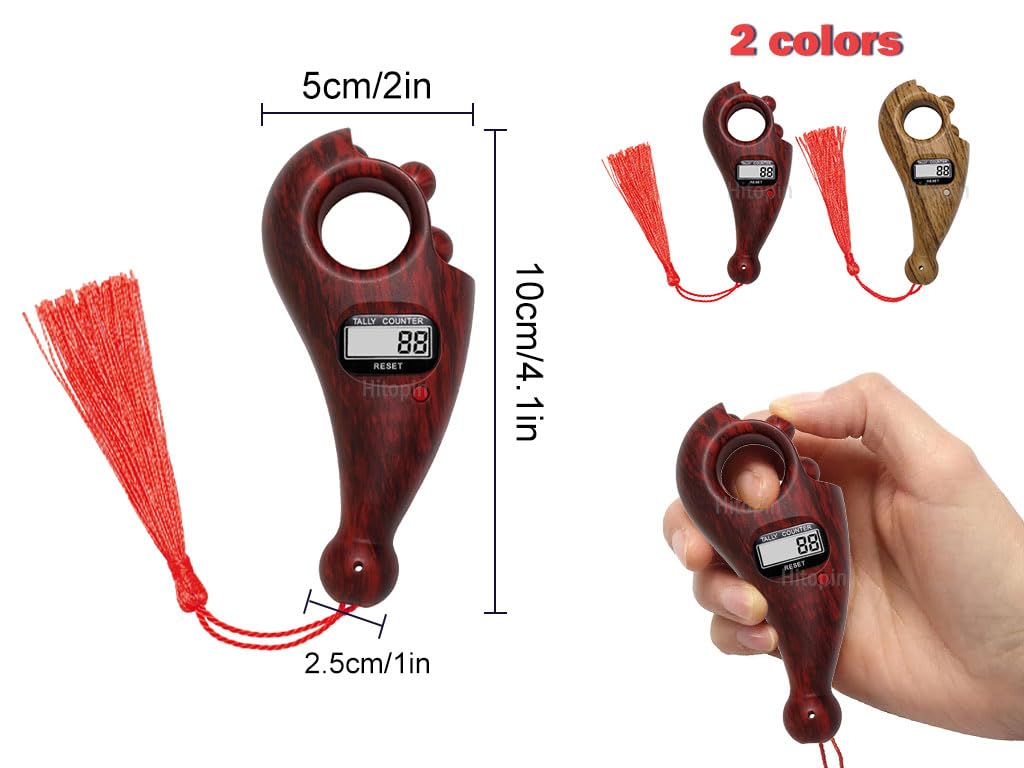 2 Pezzi Contatore Digitale Perline, Buddha Perline Contatore, Digitale Contatore del Riscontro, Finger Perline Contatore, per la Preghiera, la Meditazione, Rilassamento, Movimento delle Dita