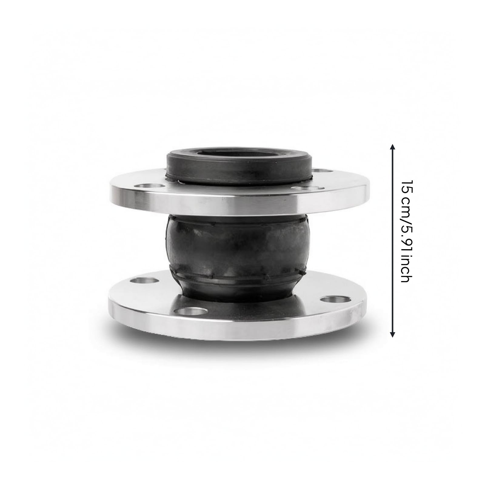 Harilla Junta de Expansión de Goma con Bridas de Acero Inoxidable Conector de Tubería Flexible Fuelle de Caucho de Brida Reduce Ruido y Vibraciones Apta para, DN40