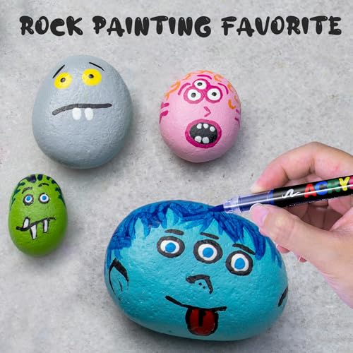 Image of 60 Colors Acrylic Paint Pens, Soft Brush Tip, Quick Dry, Waterproof, Multi-Surface