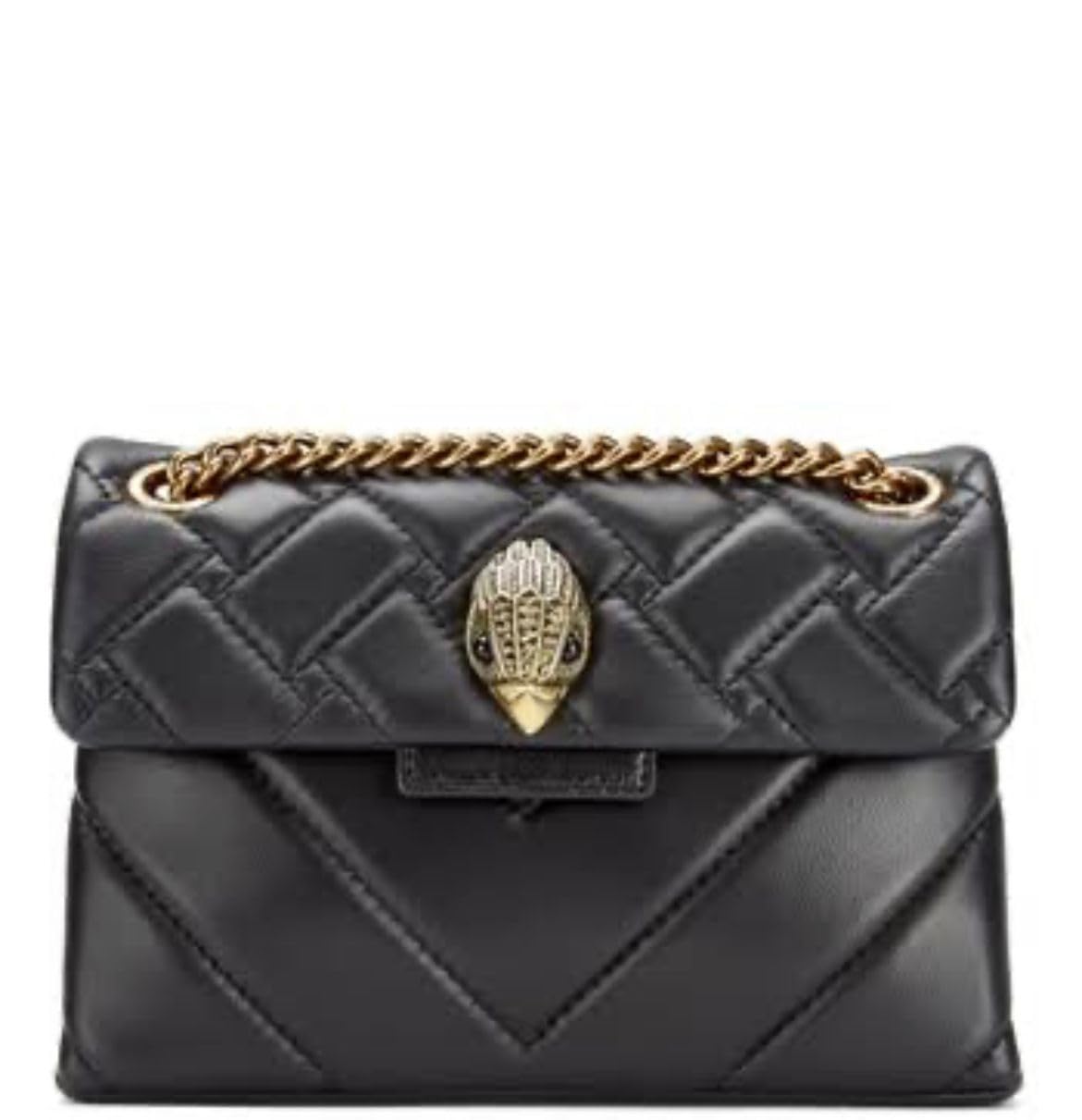 Geiger Women’s Mini Kensington Union Jack Quilted Leather Crossbody, Black