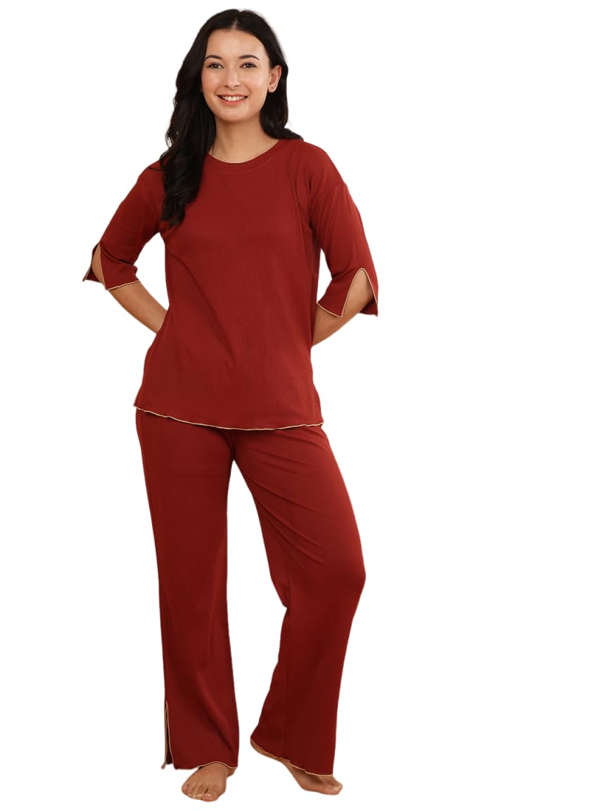 neudis Women Solid Nightsuit Set with Top & Pyjama-picture-19